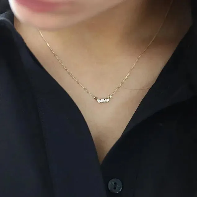 0.10CTW Bezel Set Diamond Necklace