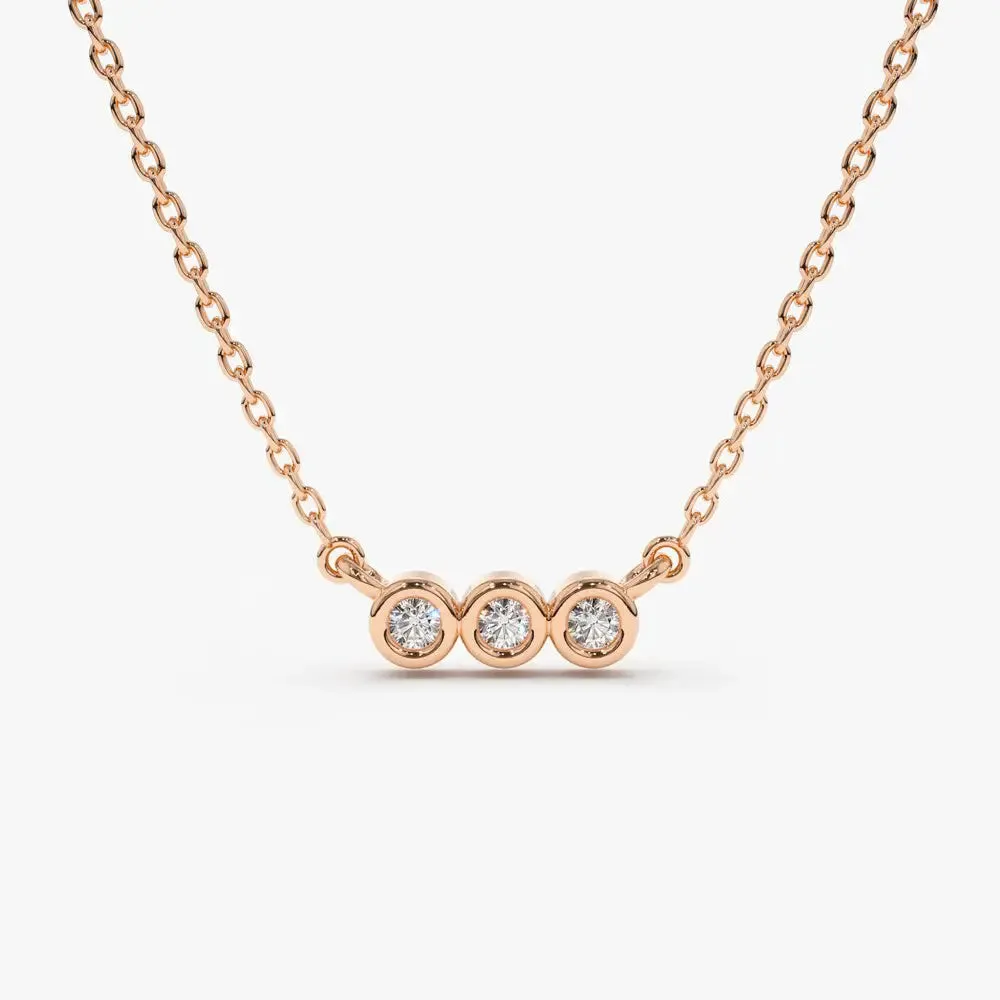 0.10CTW Bezel Set Diamond Necklace
