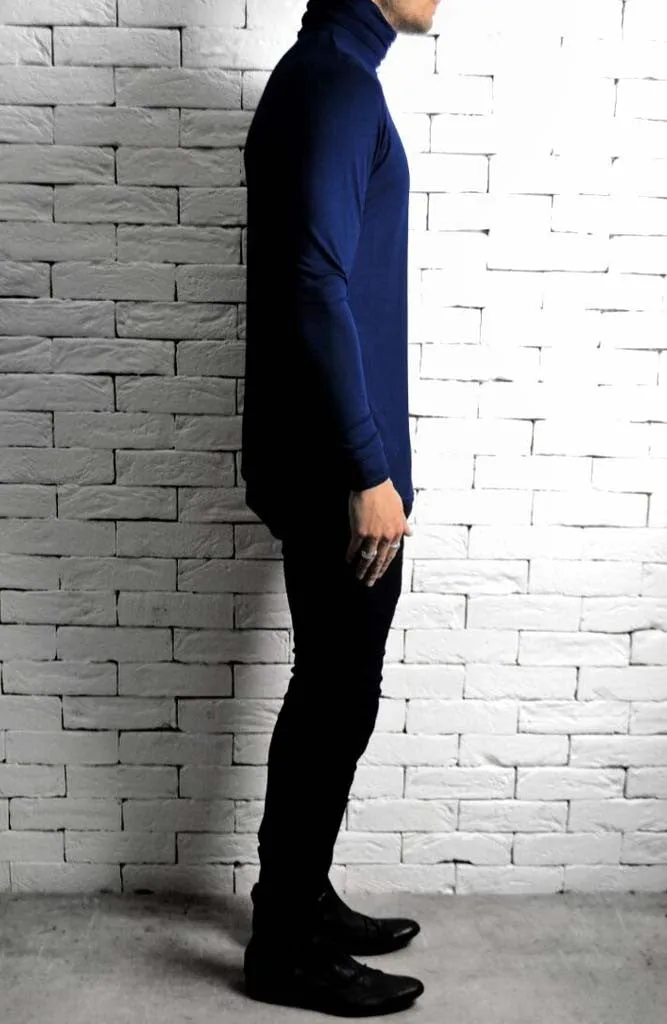AC Roll Neck T-Shirt - Navy