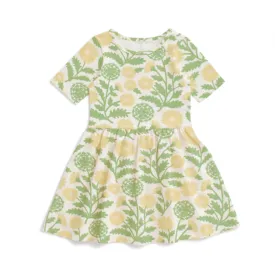 Alberta Dress - Dandelions Green & Yellow by Winter Water Factory