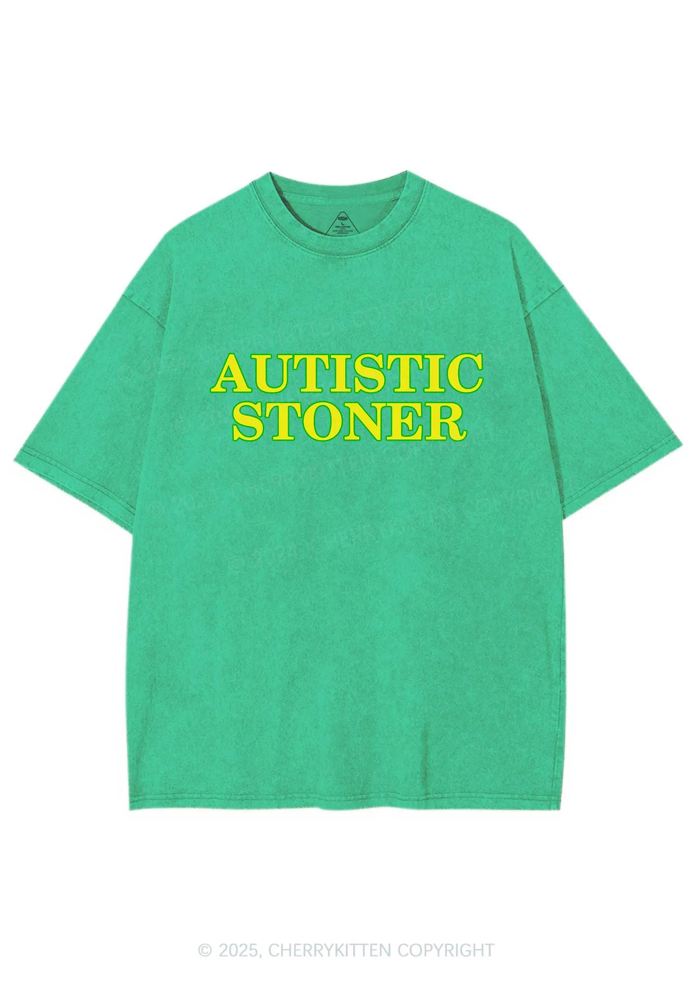 Autistic Stoner Y2K Shirts Washed Tee Cherrykitten