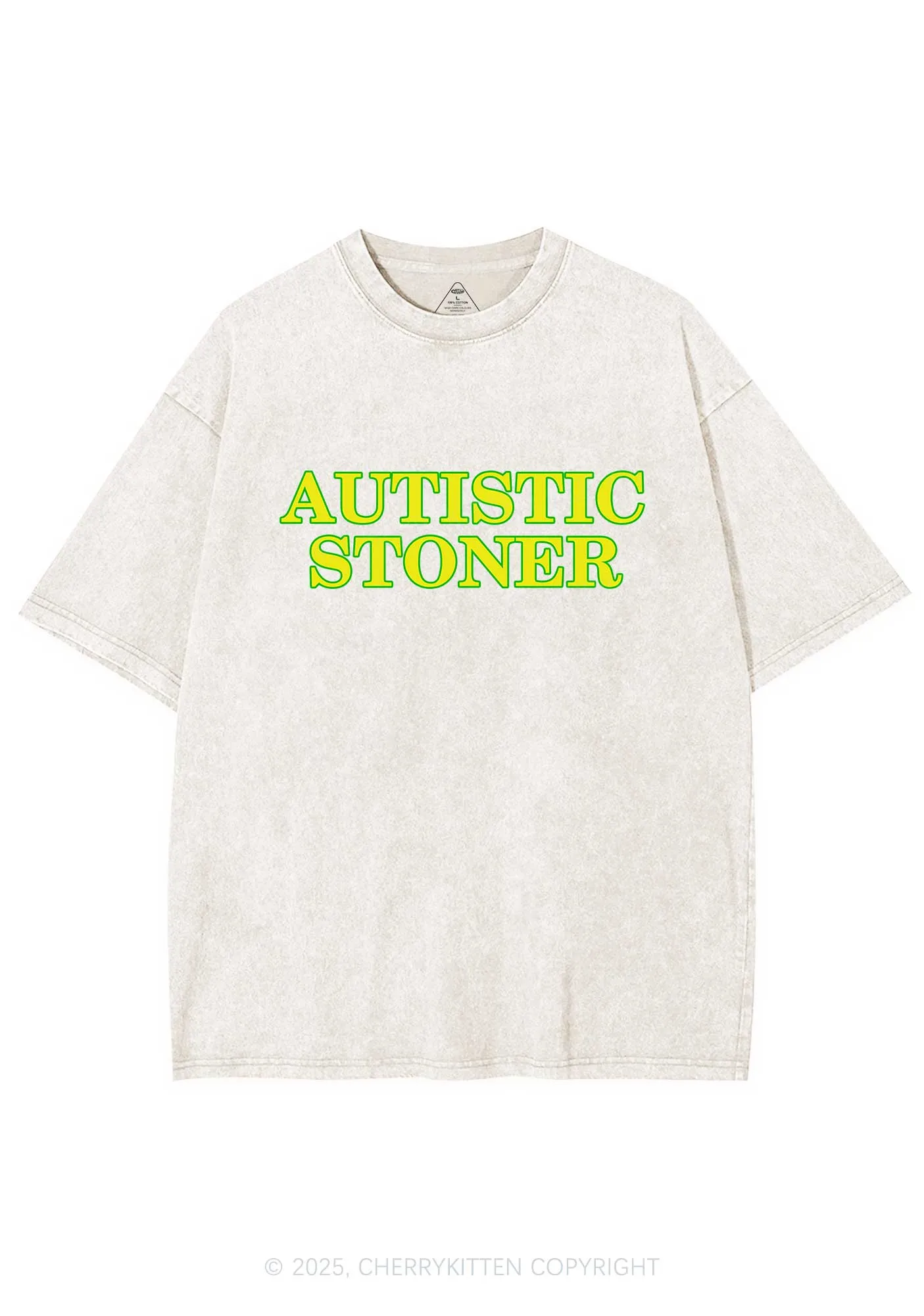 Autistic Stoner Y2K Shirts Washed Tee Cherrykitten