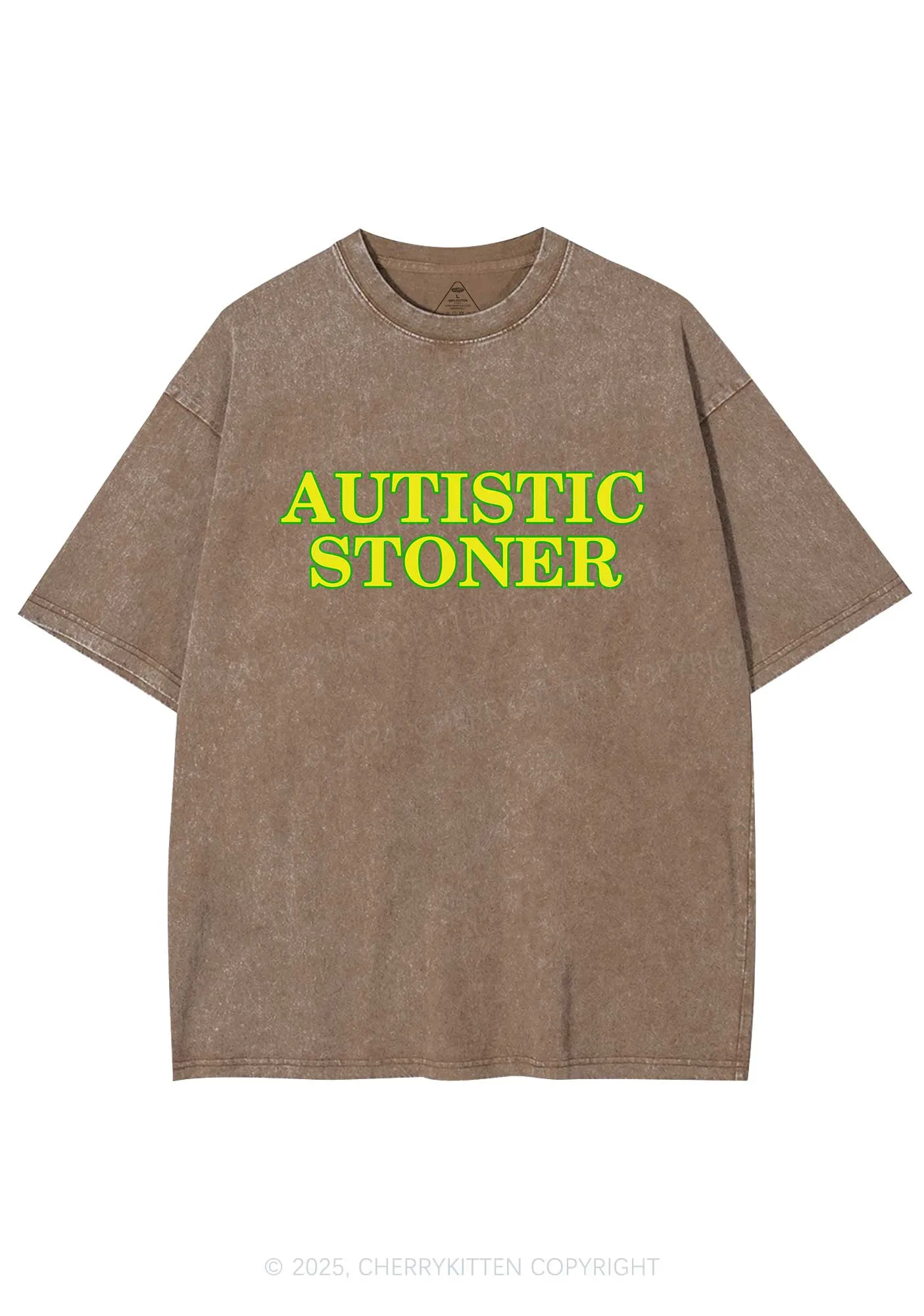 Autistic Stoner Y2K Shirts Washed Tee Cherrykitten