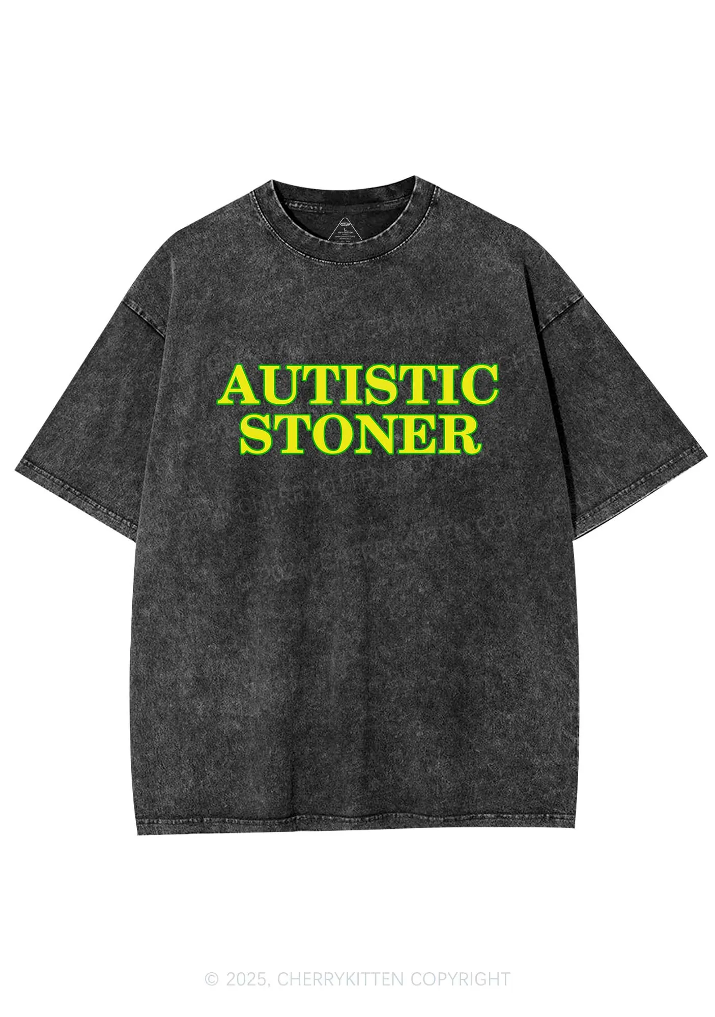Autistic Stoner Y2K Shirts Washed Tee Cherrykitten