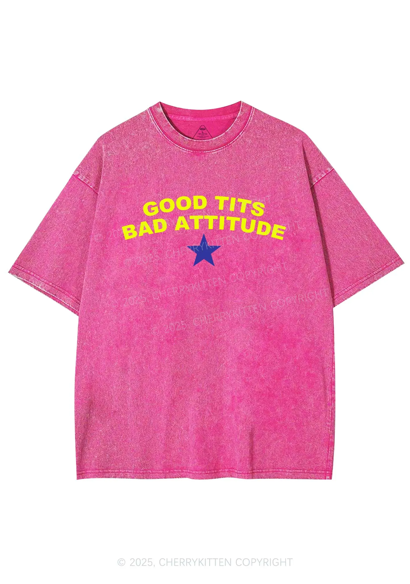 Bad Attitude Y2K Shirts Washed Tee Cherrykitten