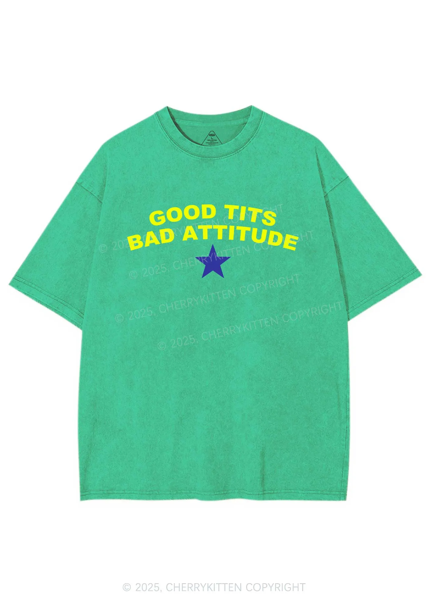 Bad Attitude Y2K Shirts Washed Tee Cherrykitten