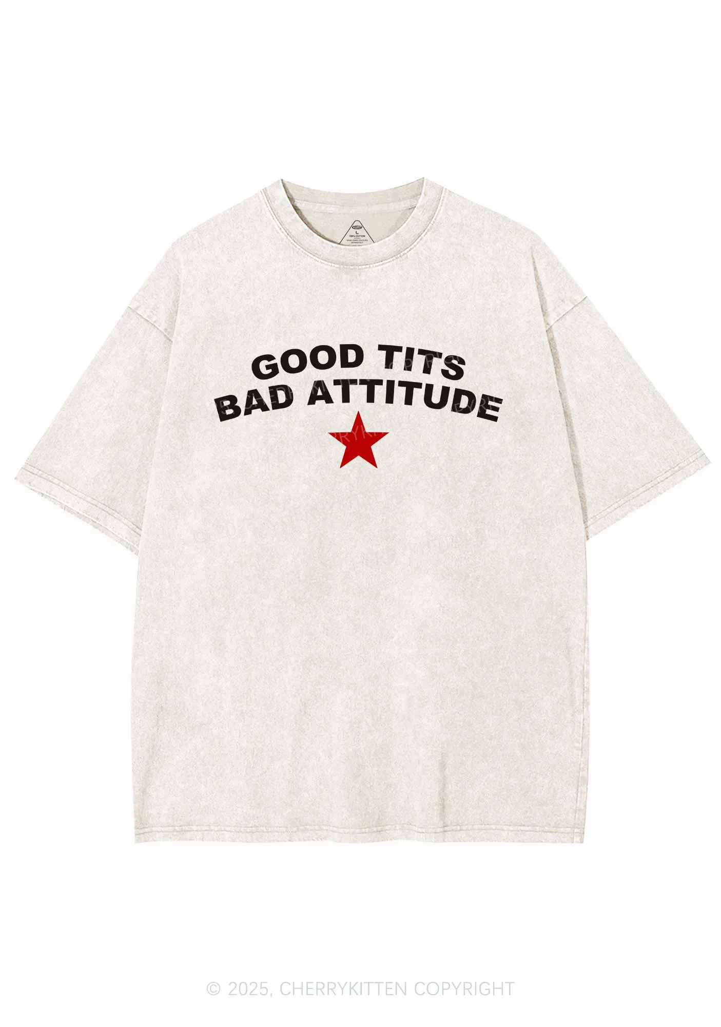 Bad Attitude Y2K Shirts Washed Tee Cherrykitten