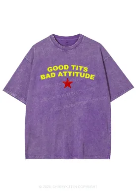 Bad Attitude Y2K Shirts Washed Tee Cherrykitten