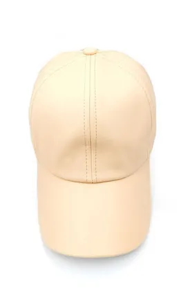 [BOGO] LH3074 Nude PU Leather Cap With Velcro Closure