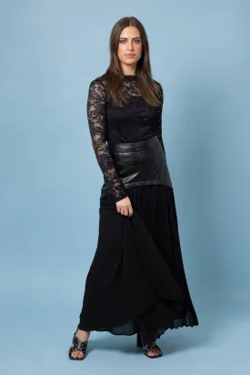 Carmen Faux Leather Skirt Black