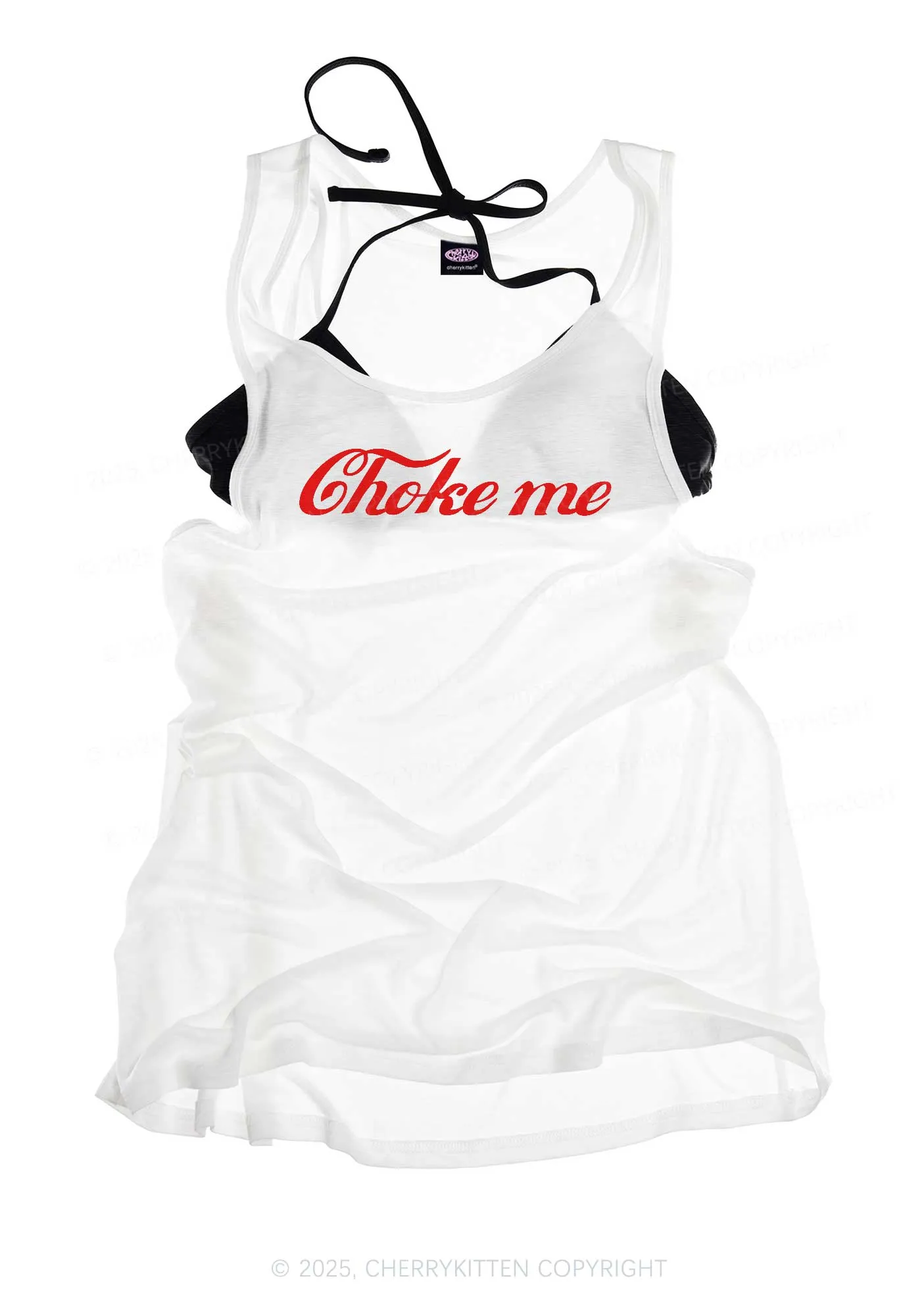 Choke Me Y2K Sheer Boyfriend Tank Cherrykitten