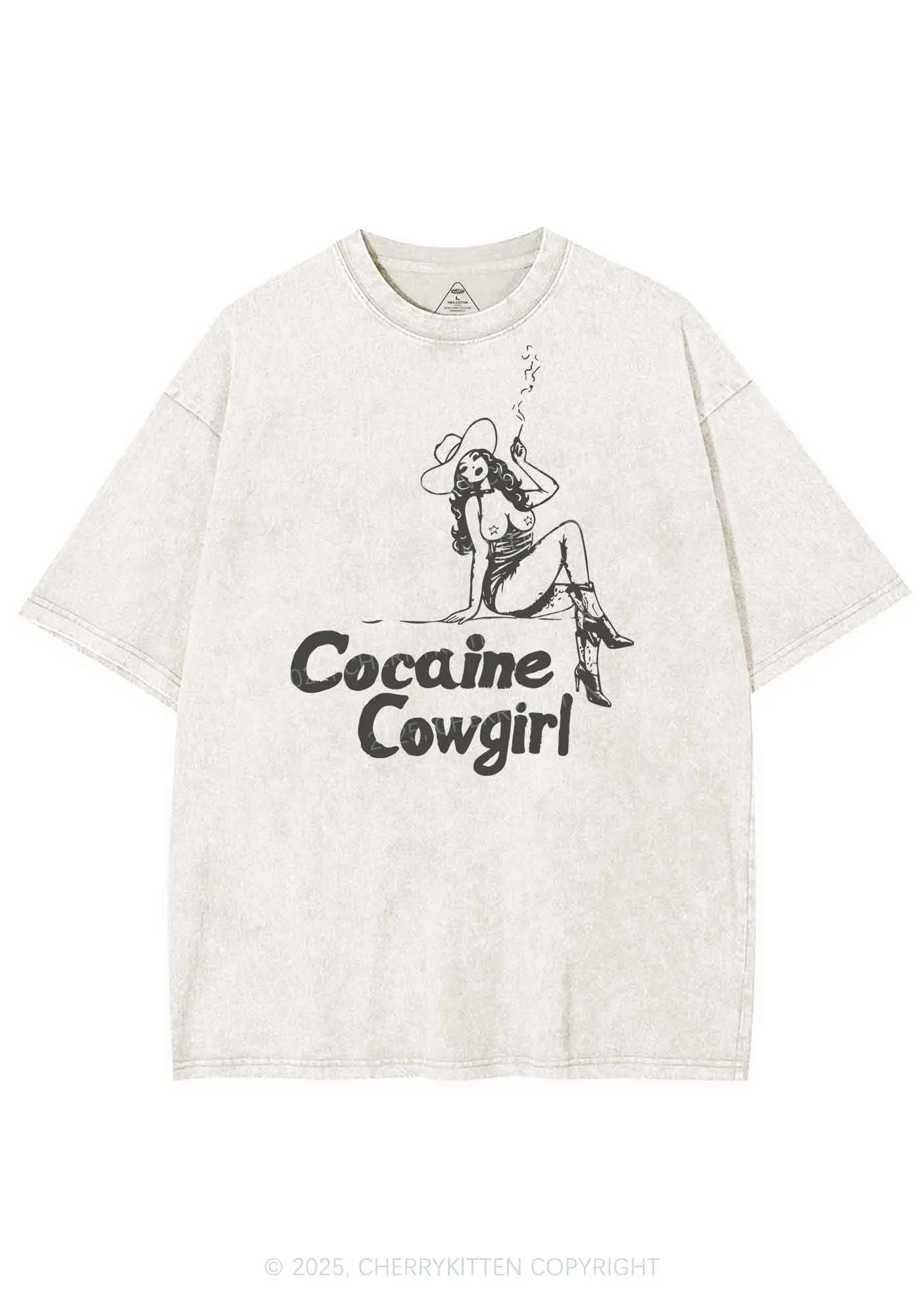 Cola Cowgirl Y2K Shirts Washed Tee Cherrykitten