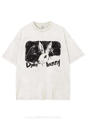 Dyke Bunny Y2K Shirts Washed Tee Cherrykitten