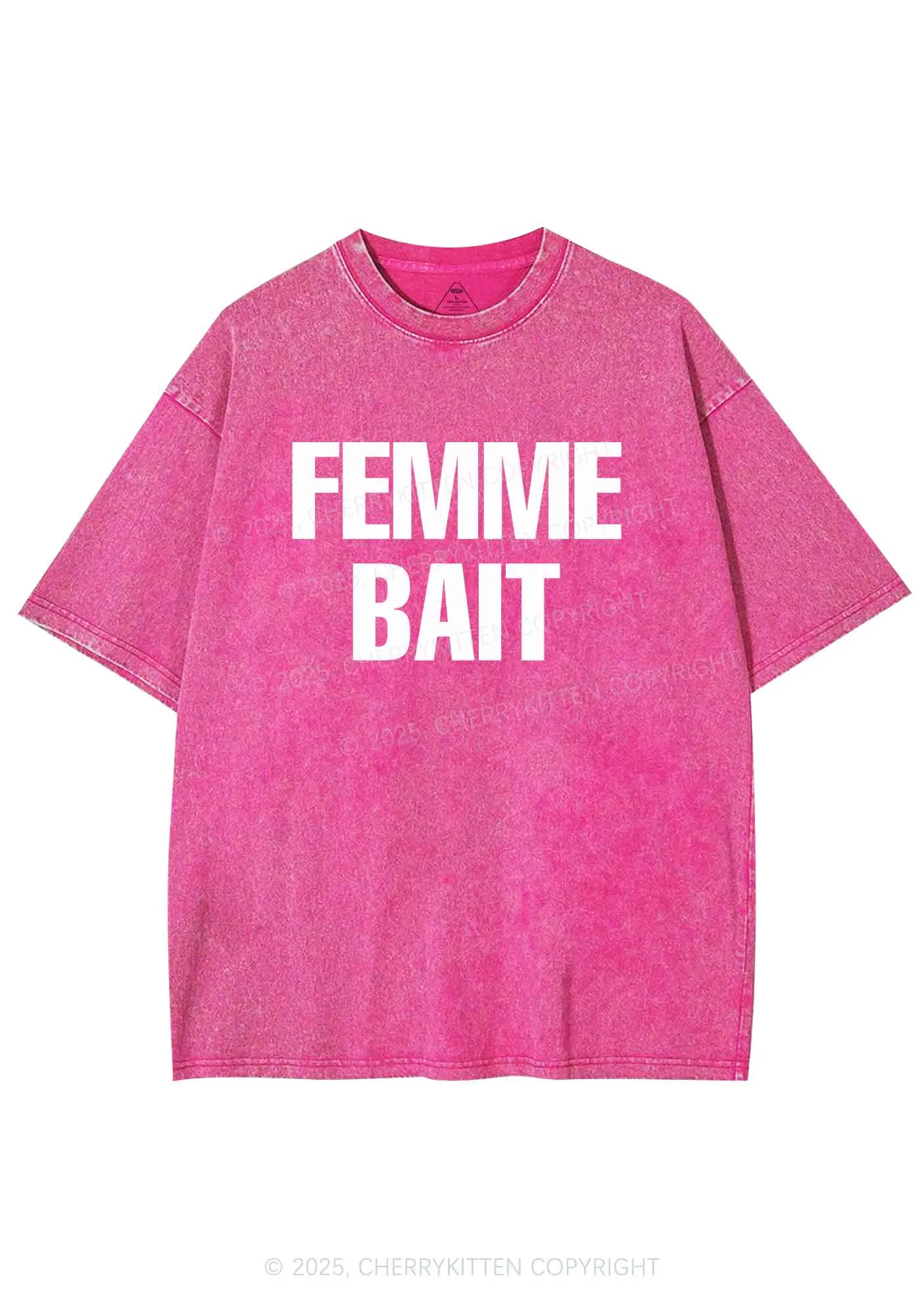 Femme Bait Y2K Shirts Washed Tee Cherrykitten