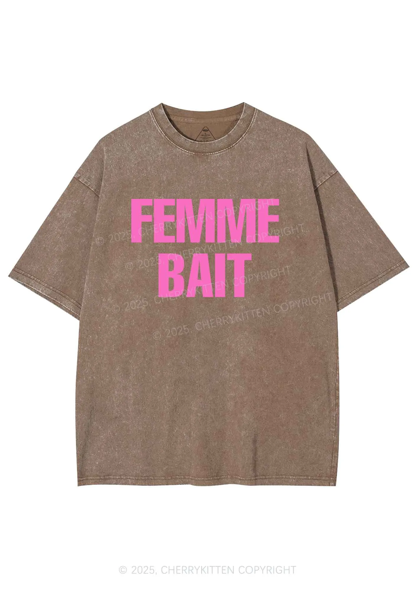 Femme Bait Y2K Shirts Washed Tee Cherrykitten