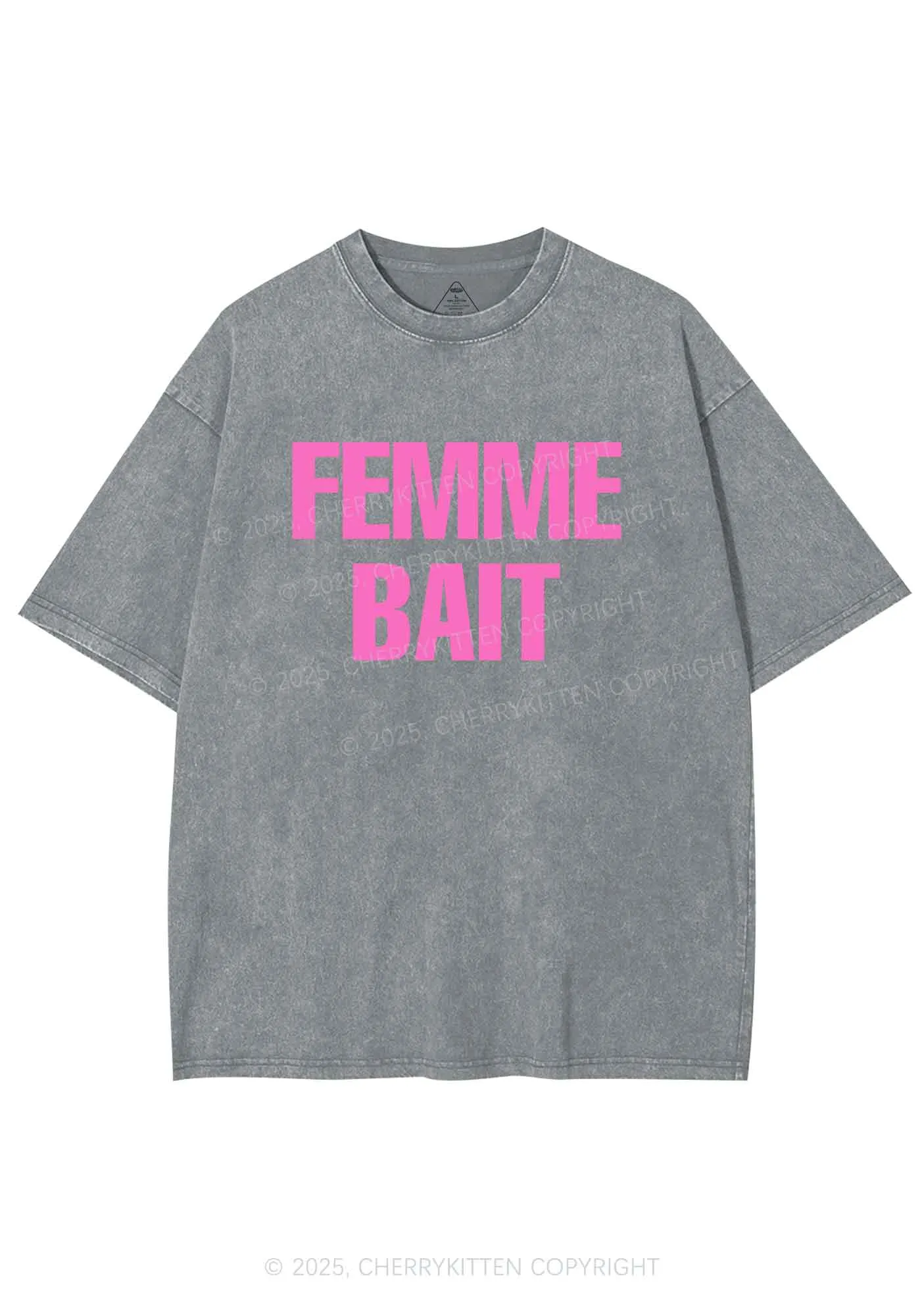 Femme Bait Y2K Shirts Washed Tee Cherrykitten