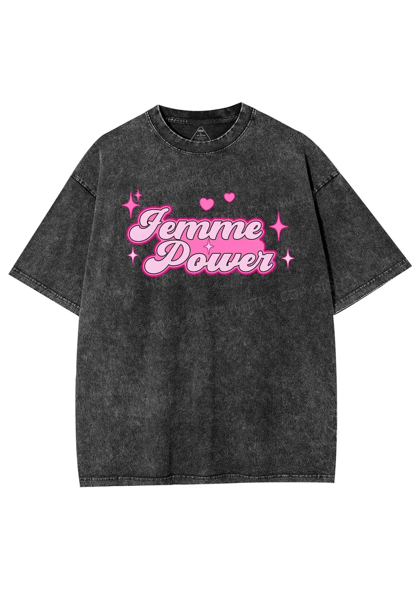 Femme Power Y2K Shirts Washed Tee Cherrykitten