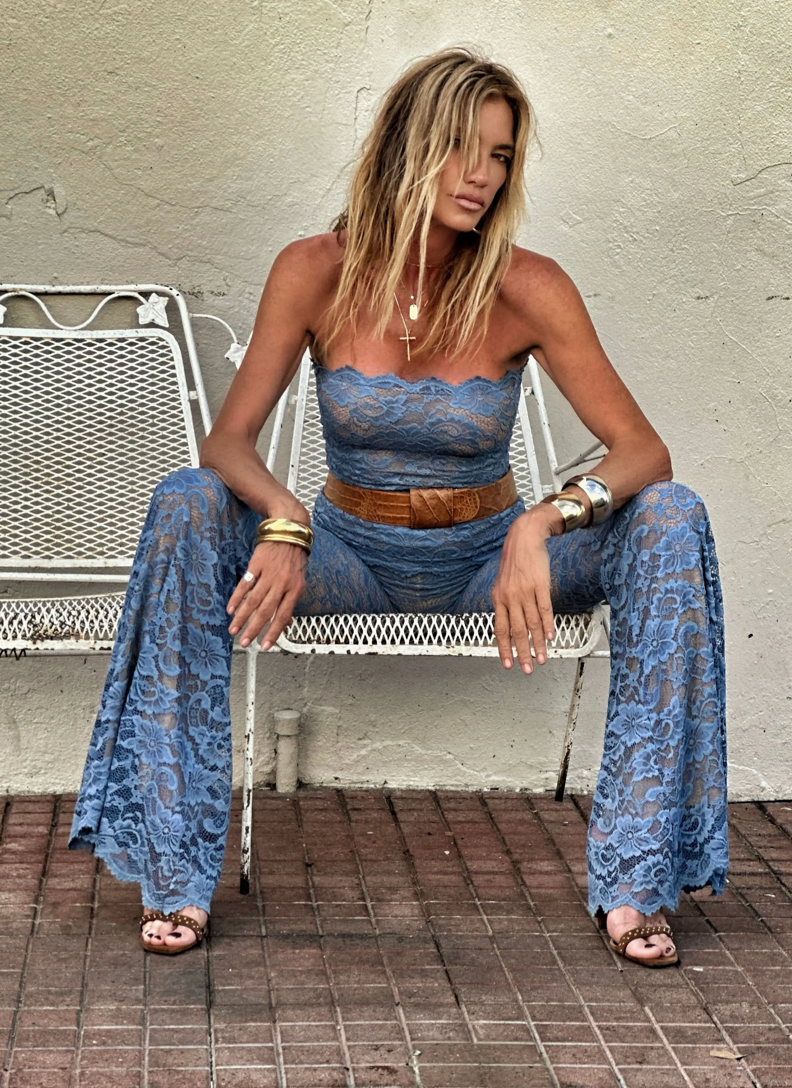 Jagger Pants Denim Lace