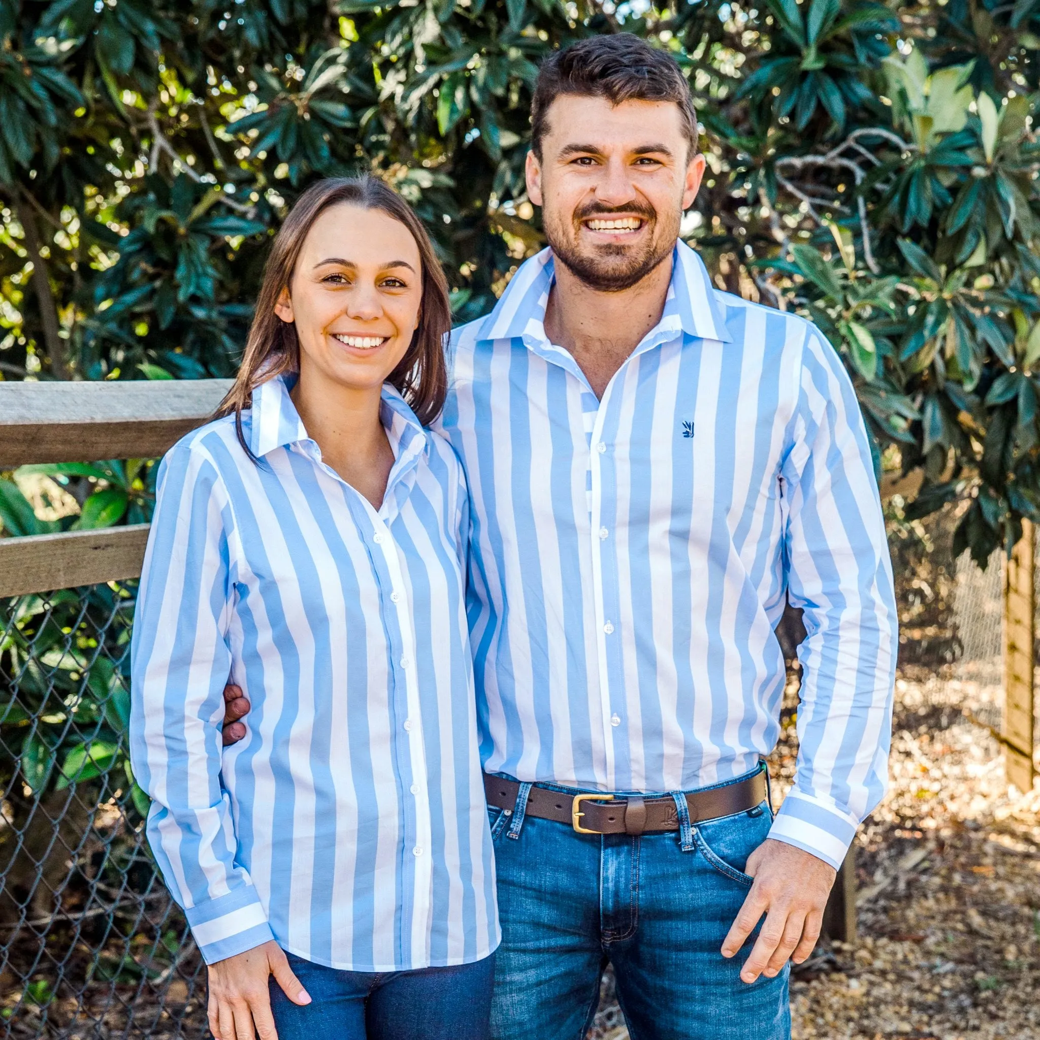 Ladies Coco F-Blue/White Stripe Relaxed Fit Shirt