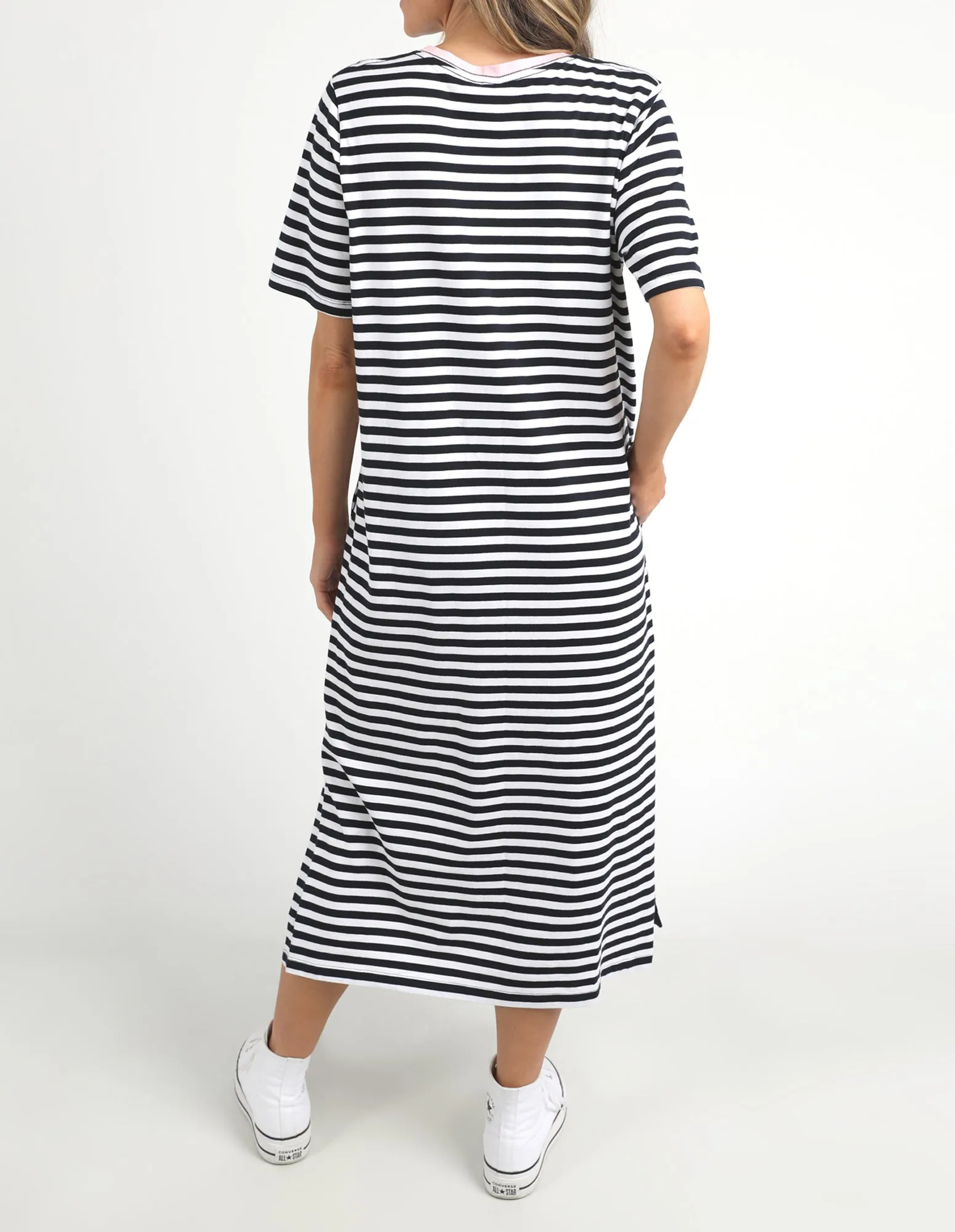 Merry Tee Dress Navy & White Stripe